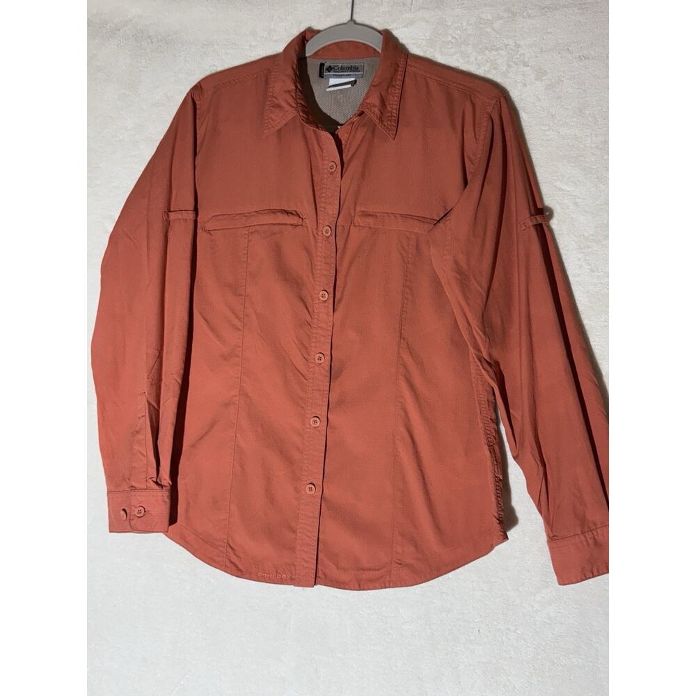 Women’s Columbia GRT Long Sleeve Button Up Shirt Burnt Orange Size Large